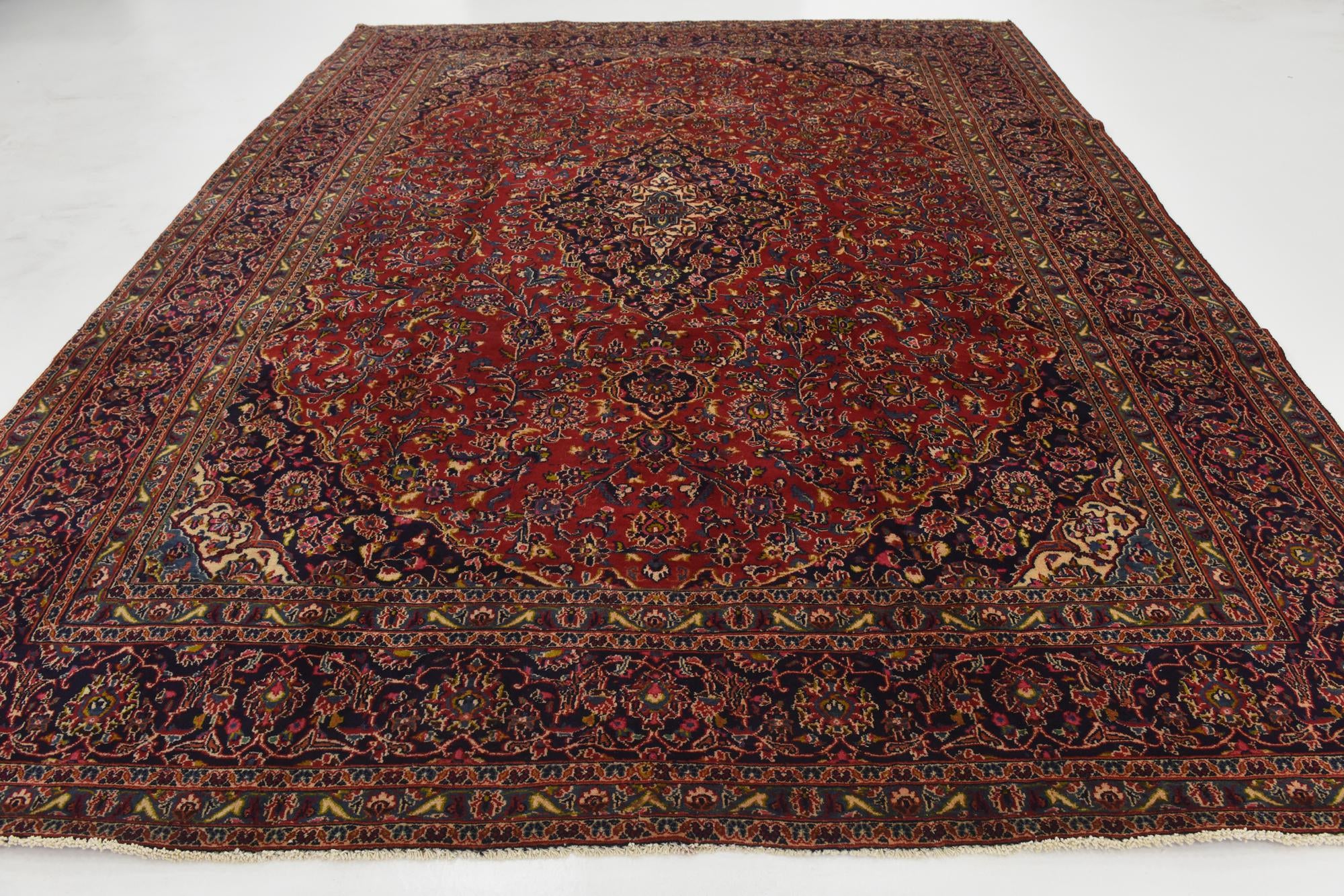 9' 9 x 12' 9 Hand Knotted Mashad Persian Wool Rug