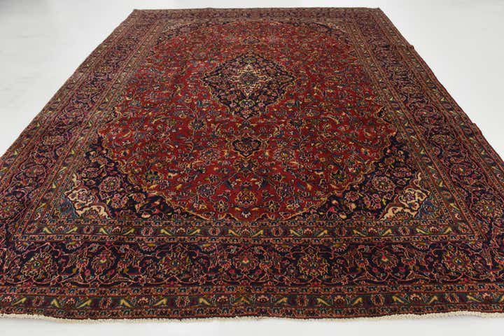 9' 9 x 12' 9 Hand Knotted Mashad Persian Wool Rug
