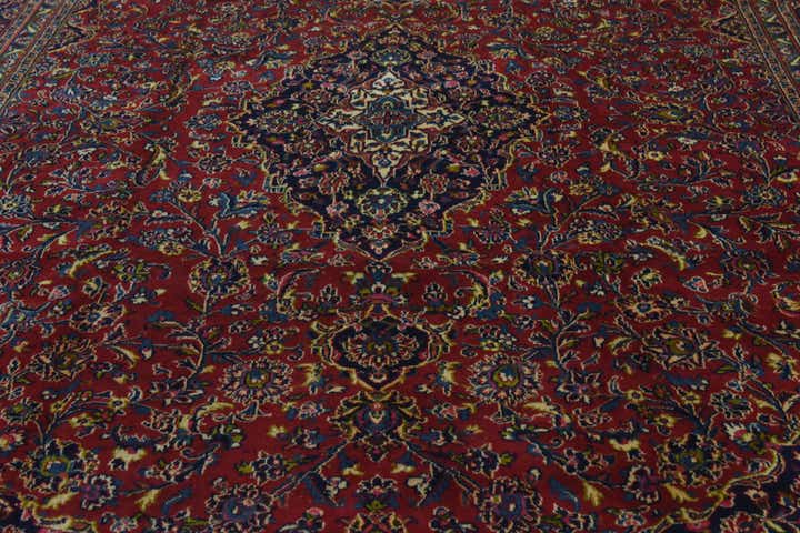 9' 9 x 12' 9 Hand Knotted Mashad Persian Wool Rug