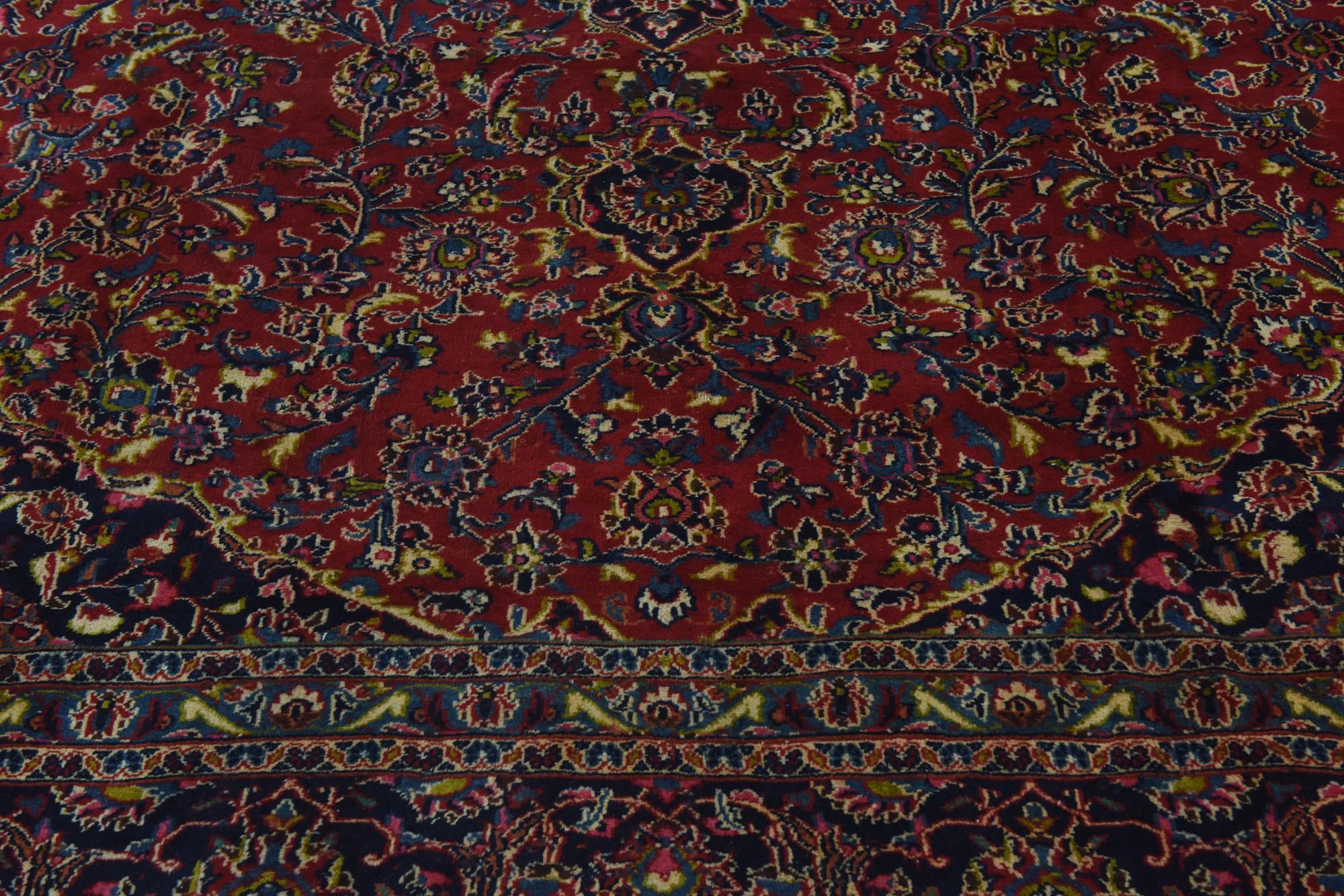 9' 9 x 12' 9 Hand Knotted Mashad Persian Wool Rug