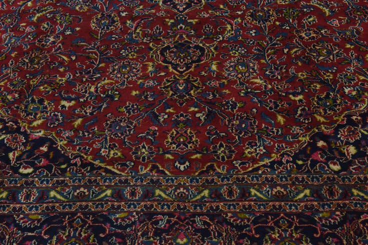 Detail image of 9' 9 x 12' 9 Hand Knotted Mashad Persian Wool Rug