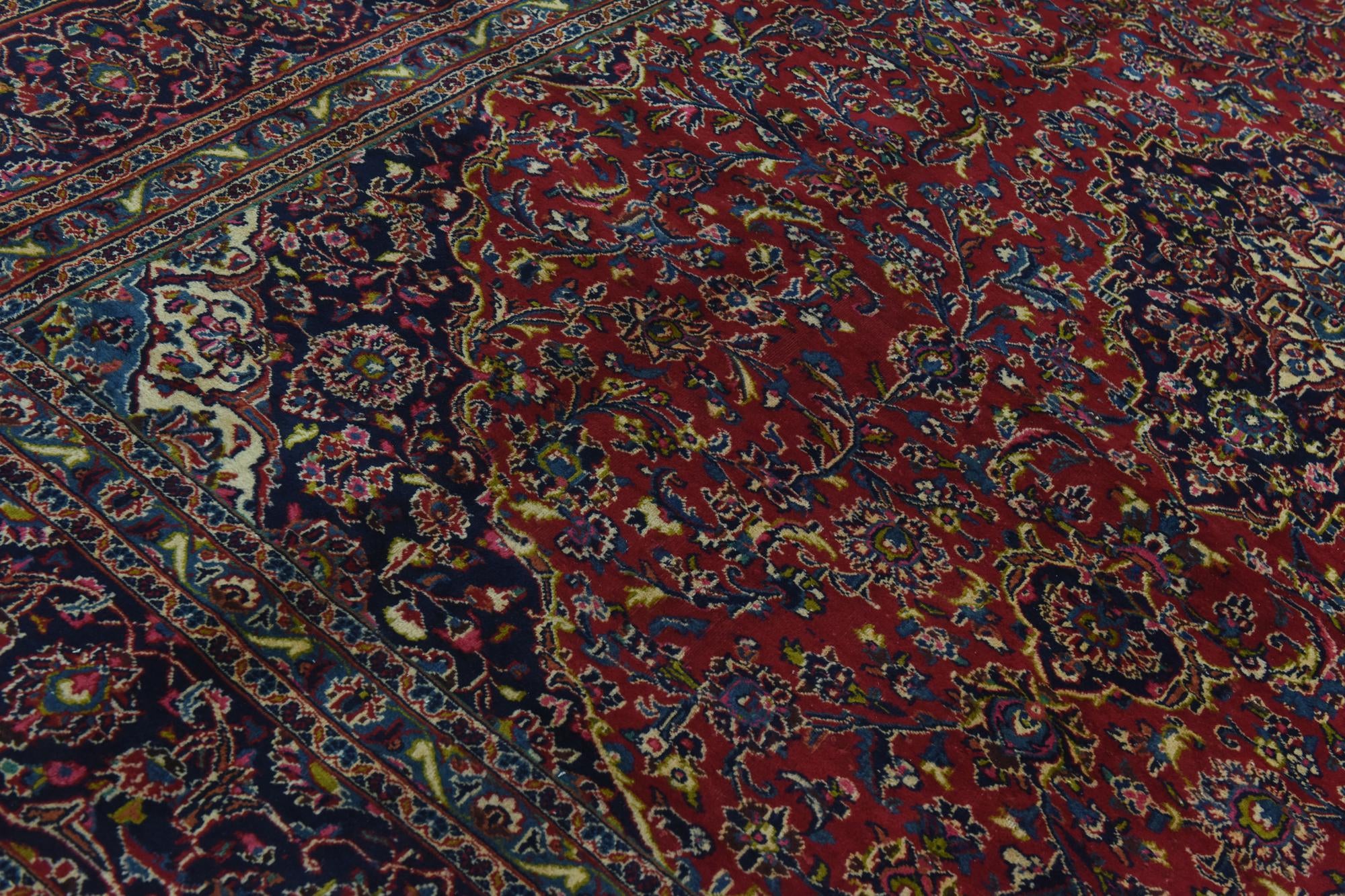 9' 9 x 12' 9 Hand Knotted Mashad Persian Wool Rug