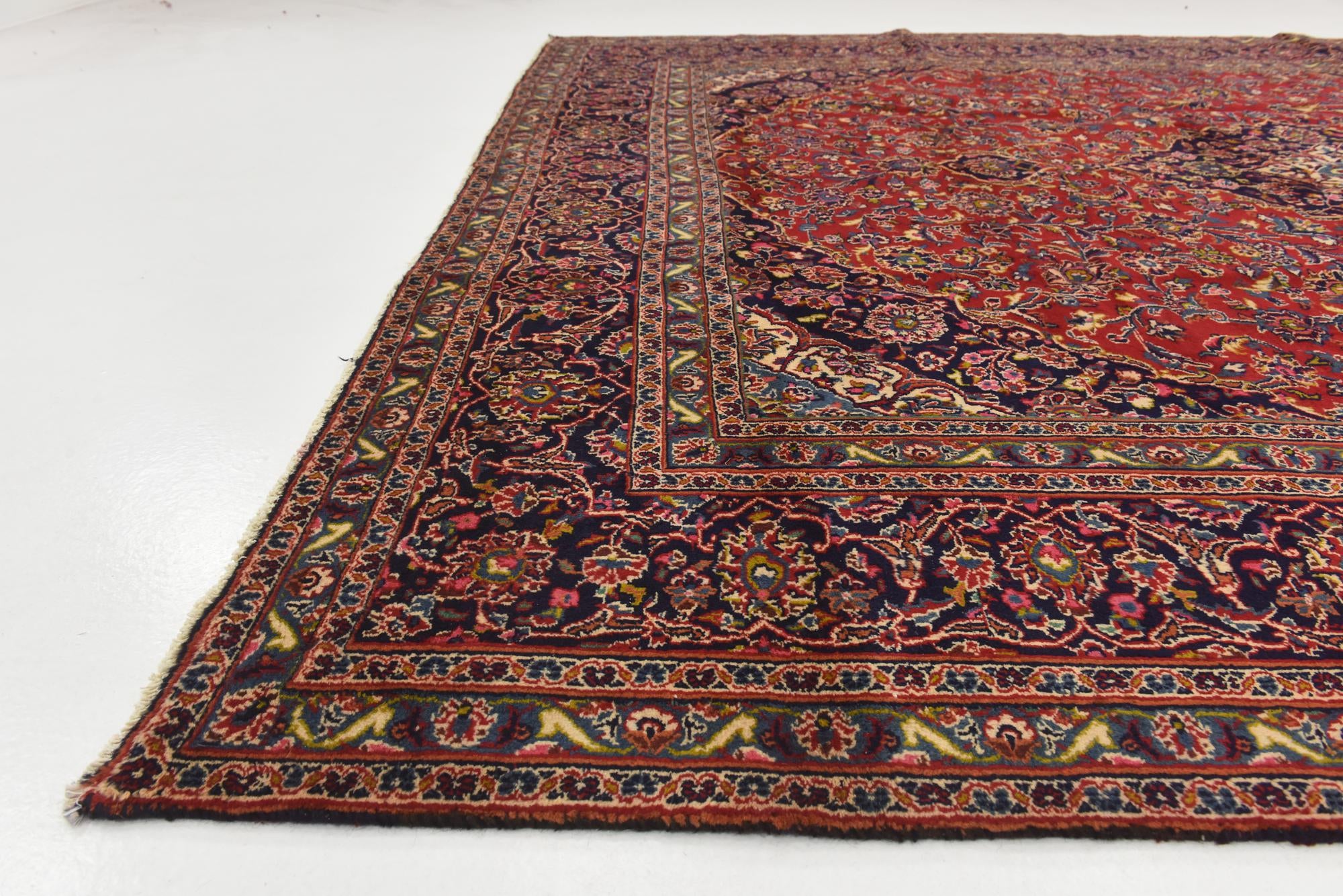 9' 9 x 12' 9 Hand Knotted Mashad Persian Wool Rug