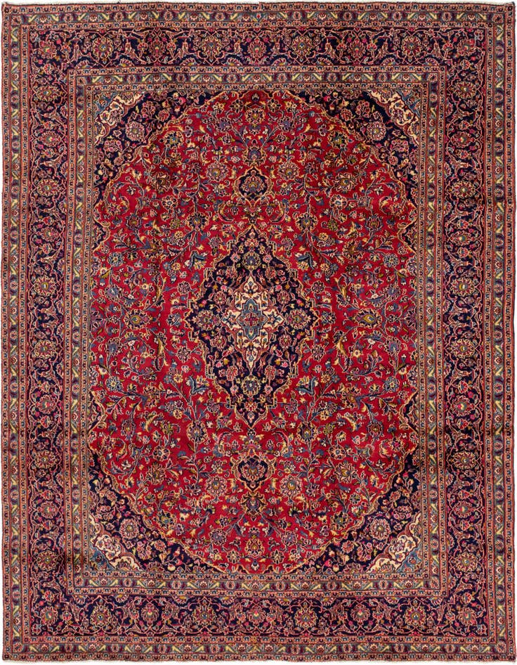 Detail image of 9' 9 x 12' 9 Hand Knotted Mashad Persian Wool Rug