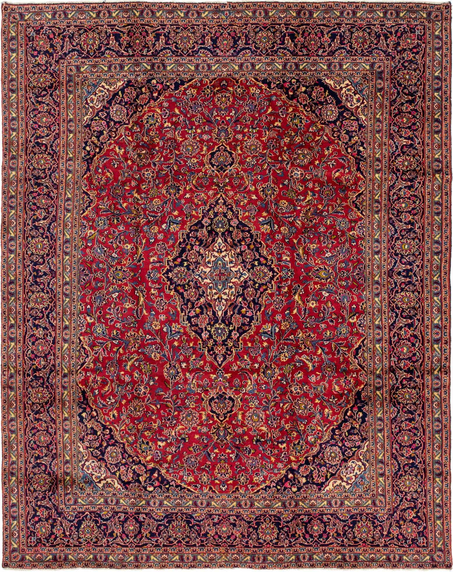 9' 9 x 12' 9 Hand Knotted Mashad Persian Wool Rug