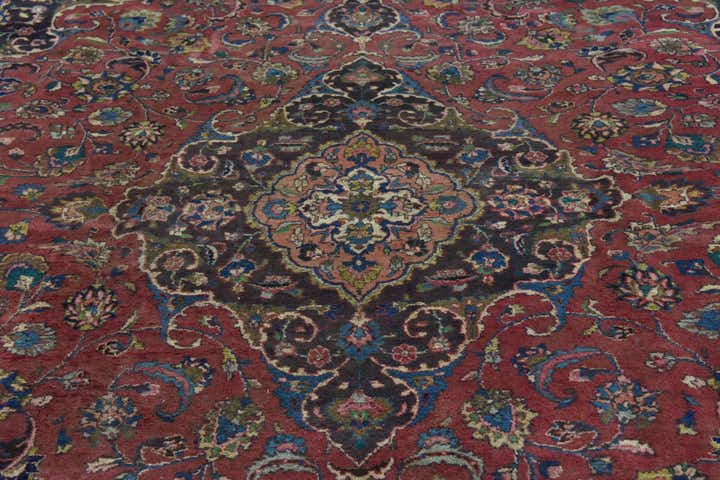 9' 7 x 13' Hand Knotted Mashad Persian Wool Rug