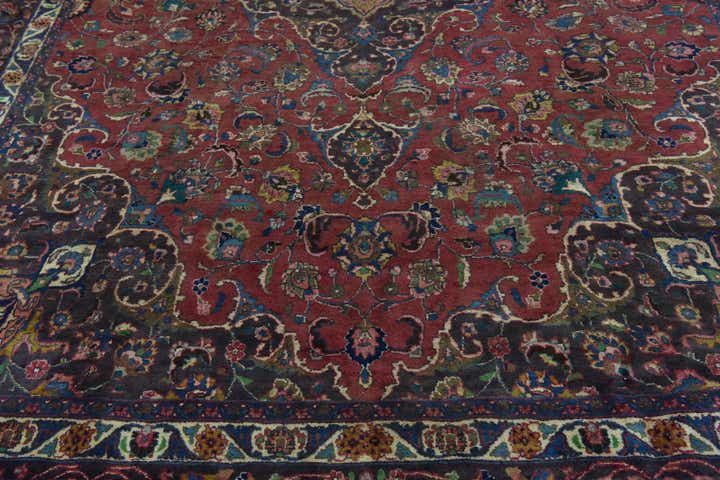 9' 7 x 13' Hand Knotted Mashad Persian Wool Rug
