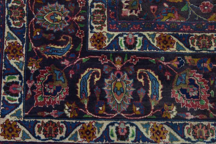 9' 7 x 13' Hand Knotted Mashad Persian Wool Rug