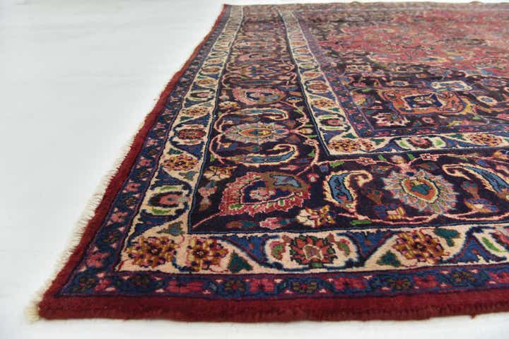 9' 7 x 13' Hand Knotted Mashad Persian Wool Rug