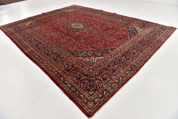 9' 10 x 12' 10 Hand Knotted Mashad Persian Wool Rug