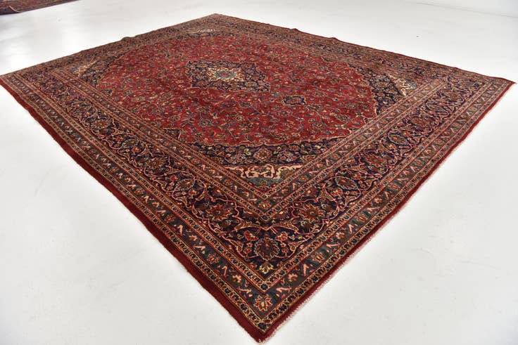 Detail image of 9' 10 x 12' 10 Hand Knotted Mashad Persian Wool Rug