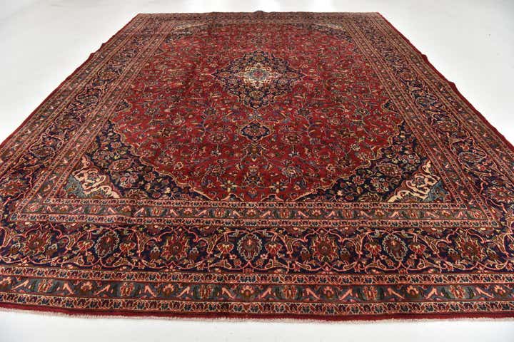 9' 10 x 12' 10 Hand Knotted Mashad Persian Wool Rug