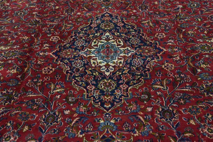 9' 10 x 12' 10 Hand Knotted Mashad Persian Wool Rug