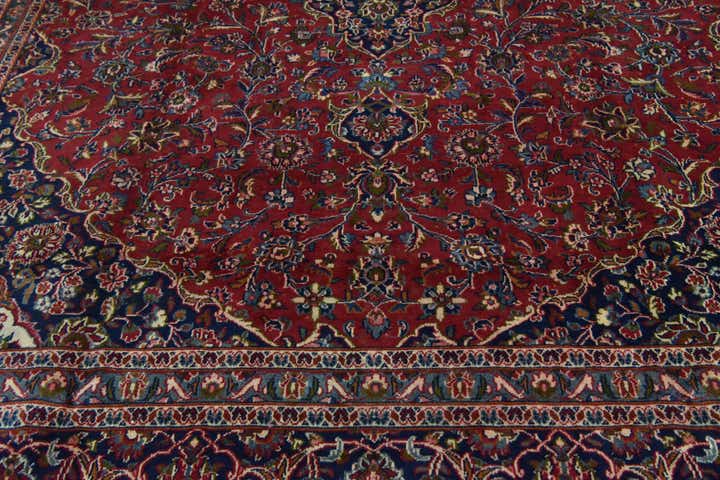 9' 10 x 12' 10 Hand Knotted Mashad Persian Wool Rug