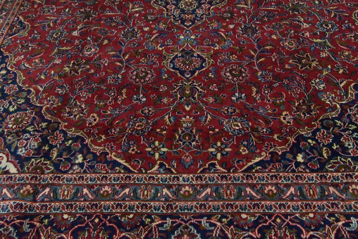 Detail image of 9' 10 x 12' 10 Hand Knotted Mashad Persian Wool Rug