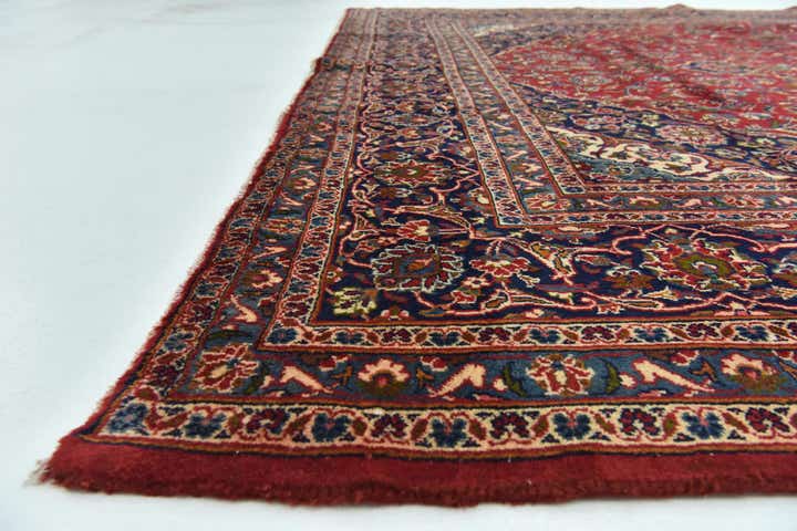 9' 10 x 12' 10 Hand Knotted Mashad Persian Wool Rug