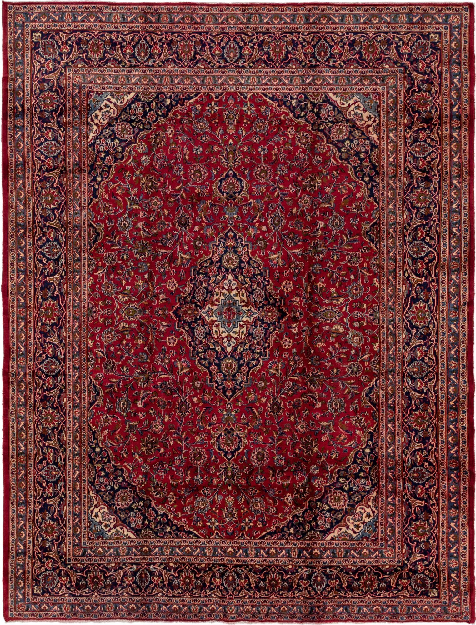 9' 10 x 12' 10 Hand Knotted Mashad Persian Wool Rug