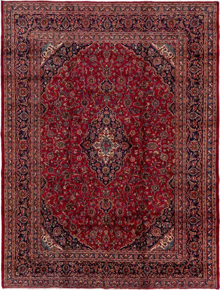 9' 10 x 12' 10 Hand Knotted Mashad Persian Wool Rug
