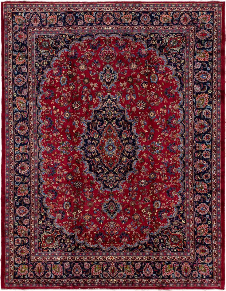 Detail image of 9' 10 x 12' 7 Hand Knotted Mashad Persian Wool Rug