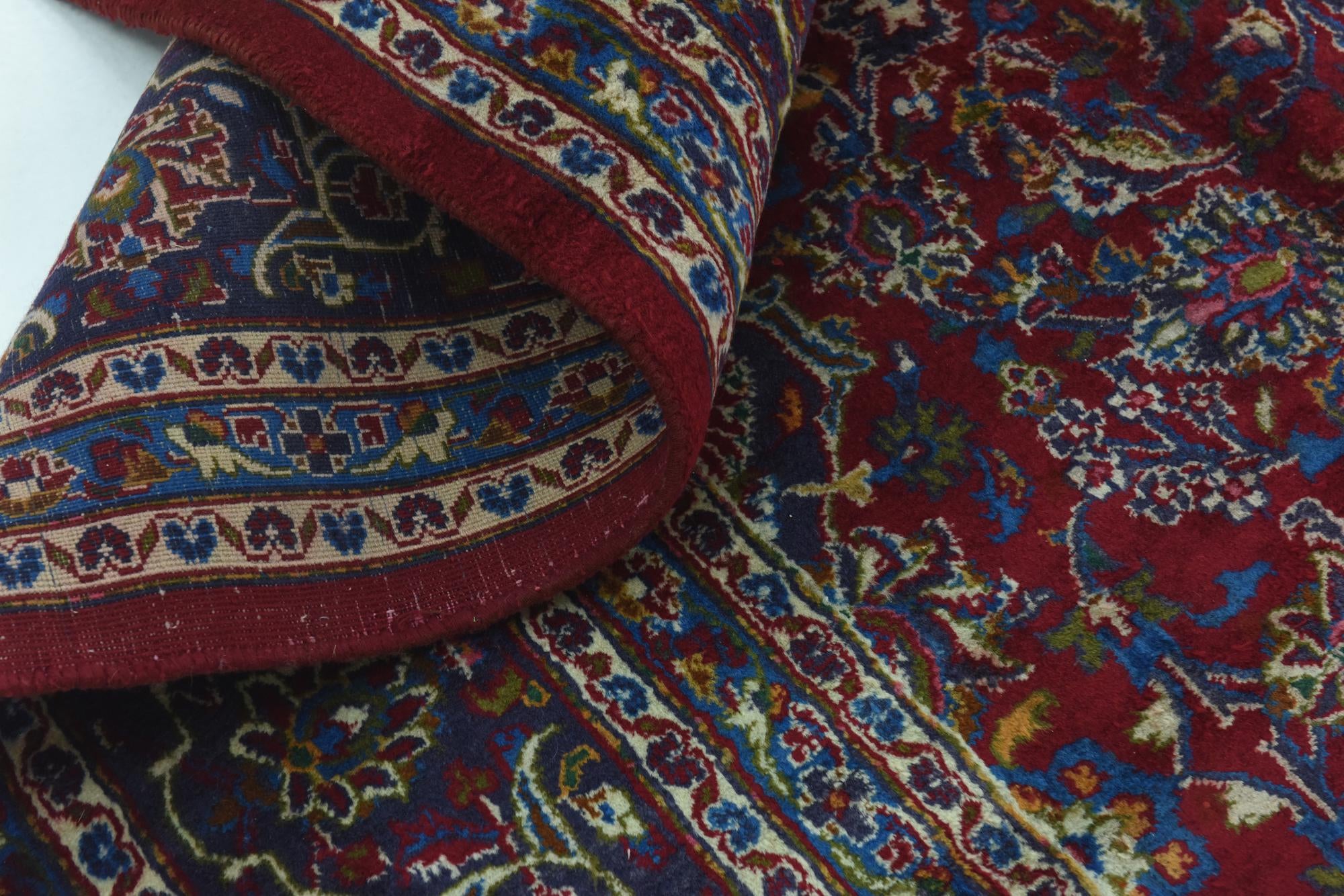 9' 8 x 12' 7 Hand Knotted Mashad Persian Wool Rug
