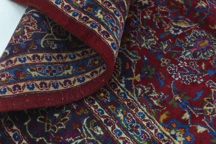 9' 8 x 12' 7 Hand Knotted Mashad Persian Wool Rug