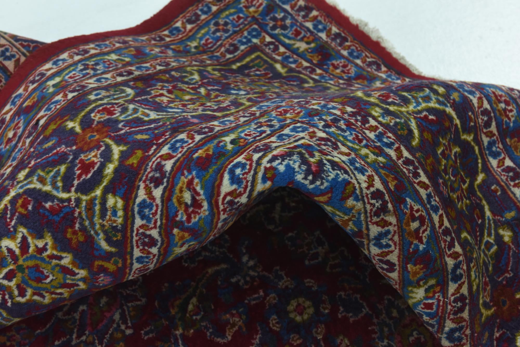 9' 8 x 12' 7 Hand Knotted Mashad Persian Wool Rug