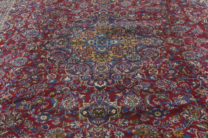 9' 8 x 12' 7 Hand Knotted Mashad Persian Wool Rug