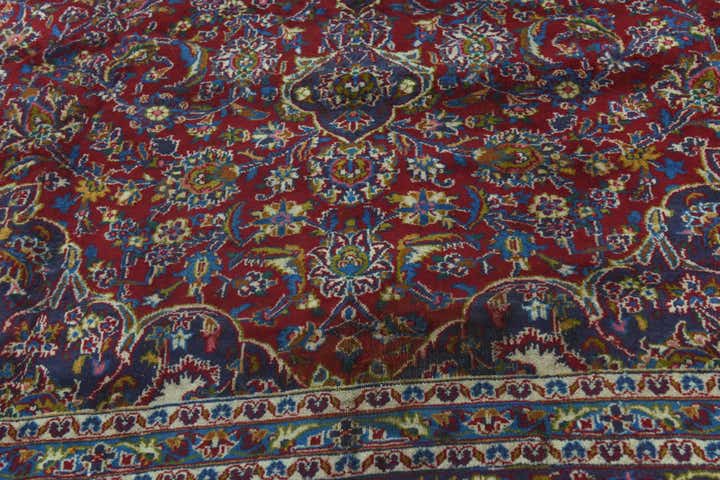 9' 8 x 12' 7 Hand Knotted Mashad Persian Wool Rug