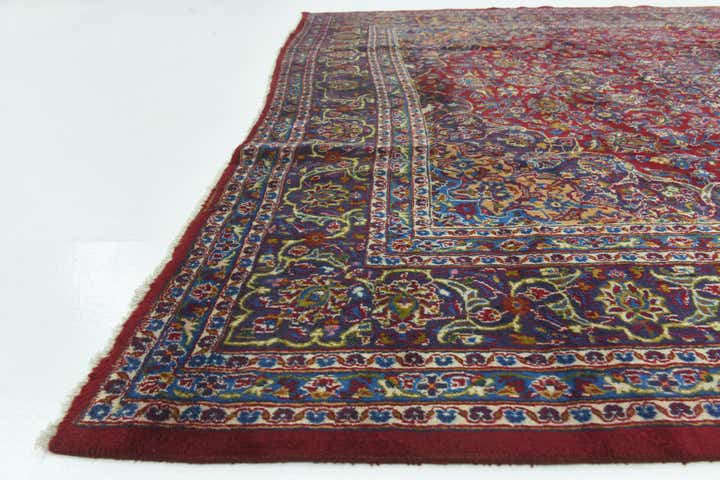 9' 8 x 12' 7 Hand Knotted Mashad Persian Wool Rug