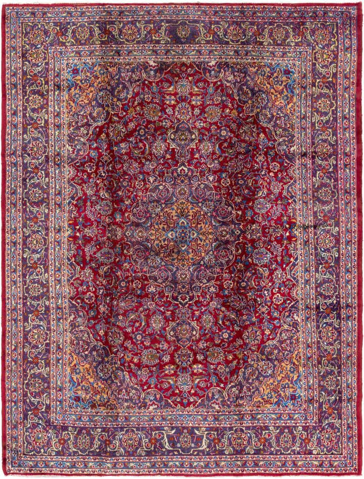 9' 8 x 12' 7 Hand Knotted Mashad Persian Wool Rug