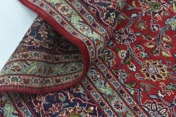 9' 6 x 12' 10 Hand Knotted Mashad Persian Wool Rug