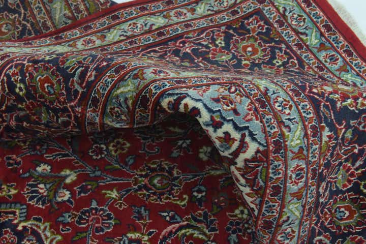 9' 6 x 12' 10 Hand Knotted Mashad Persian Wool Rug