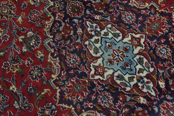 9' 6 x 12' 10 Hand Knotted Mashad Persian Wool Rug