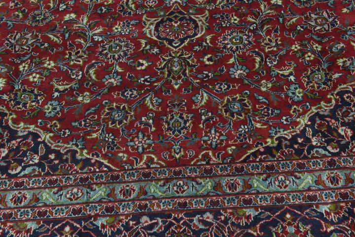 9' 6 x 12' 10 Hand Knotted Mashad Persian Wool Rug