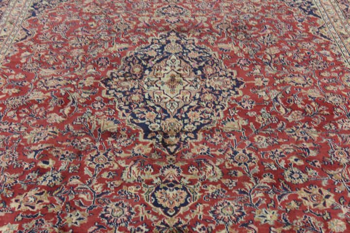 9' 8 x 12' 6 Hand Knotted Mashad Persian Wool Rug