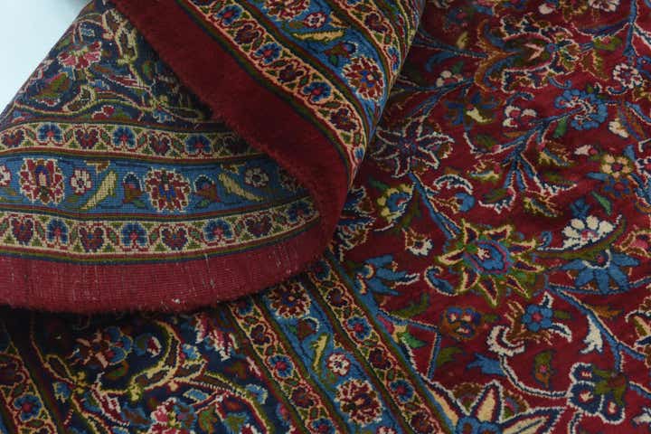 9' 8 x 13' Hand Knotted Mashad Persian Wool Rug