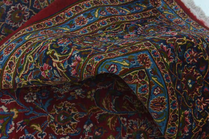 9' 8 x 13' Hand Knotted Mashad Persian Wool Rug