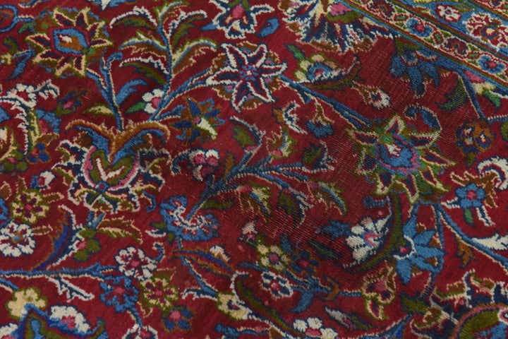 9' 8 x 13' Hand Knotted Mashad Persian Wool Rug