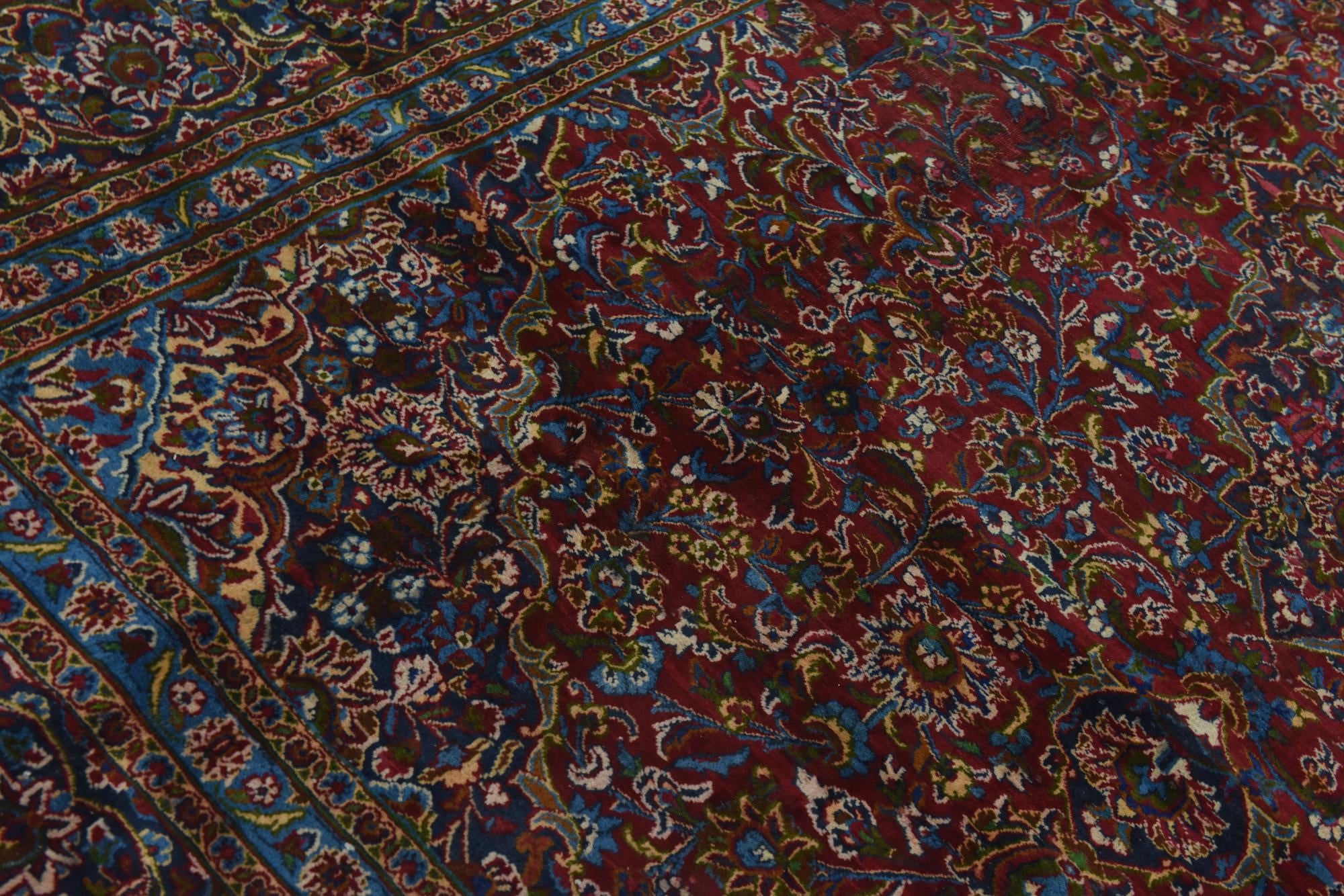 9' 8 x 13' Hand Knotted Mashad Persian Wool Rug