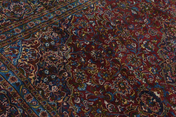 Detail image of 9' 8 x 13' Hand Knotted Mashad Persian Wool Rug