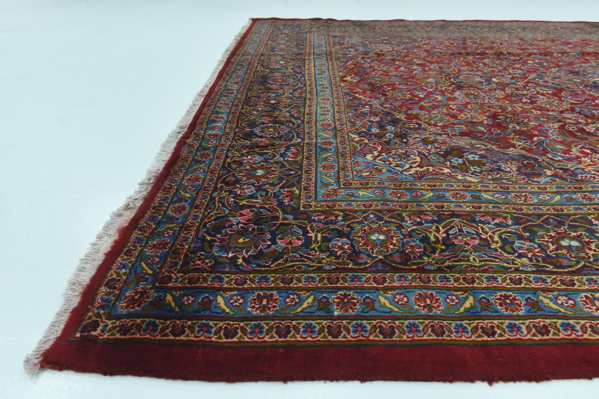 9' 8 x 13' Hand Knotted Mashad Persian Wool Rug