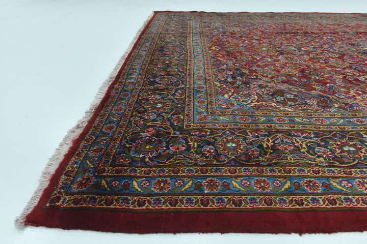 9' 8 x 13' Hand Knotted Mashad Persian Wool Rug