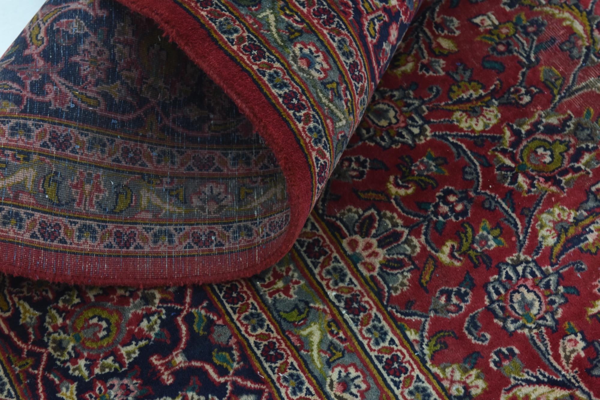 9' 6 x 12' 6 Hand Knotted Mashad Persian Wool Rug