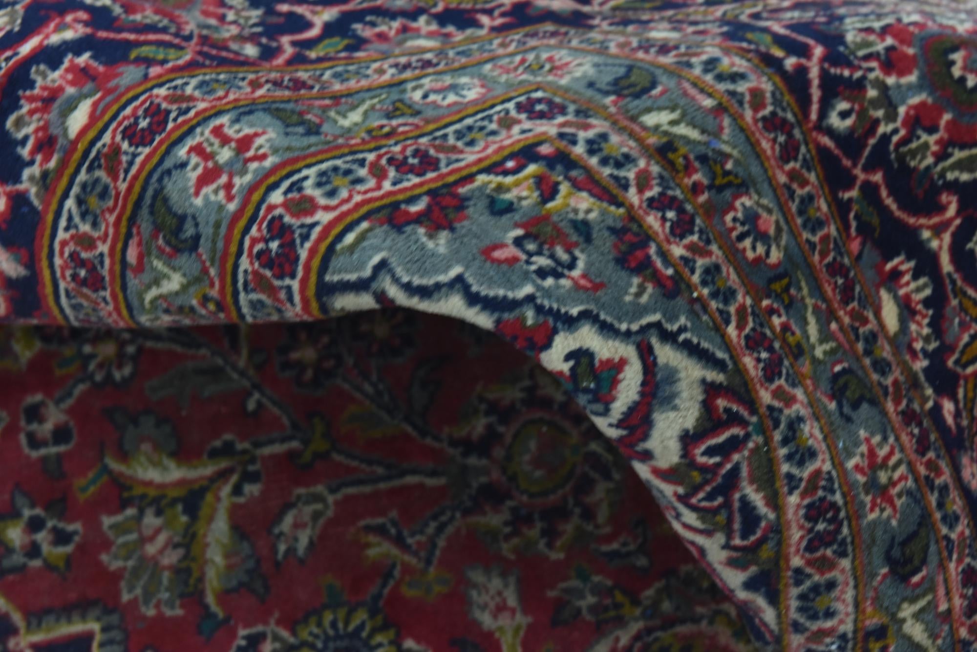 9' 6 x 12' 6 Hand Knotted Mashad Persian Wool Rug