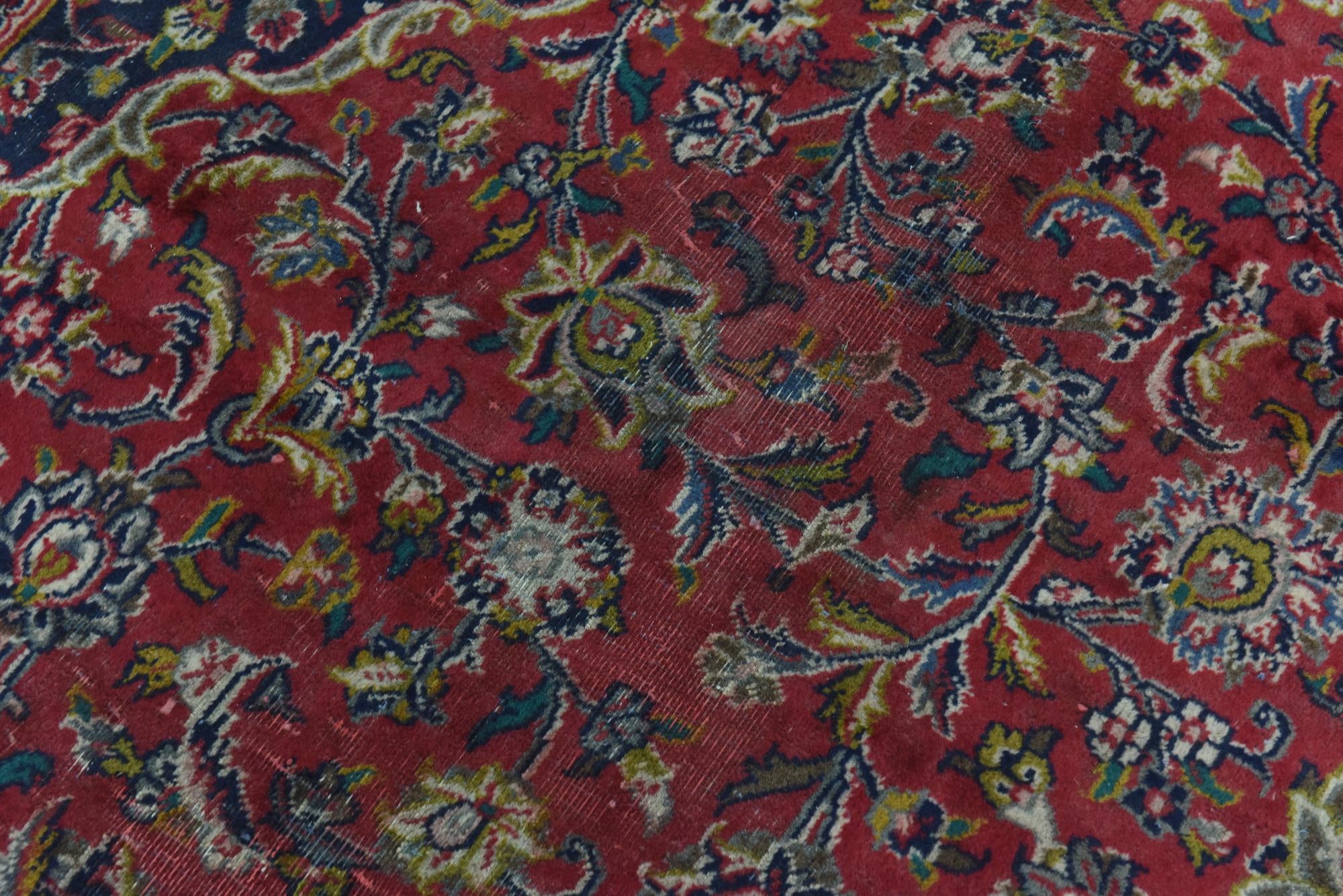 9' 6 x 12' 6 Hand Knotted Mashad Persian Wool Rug