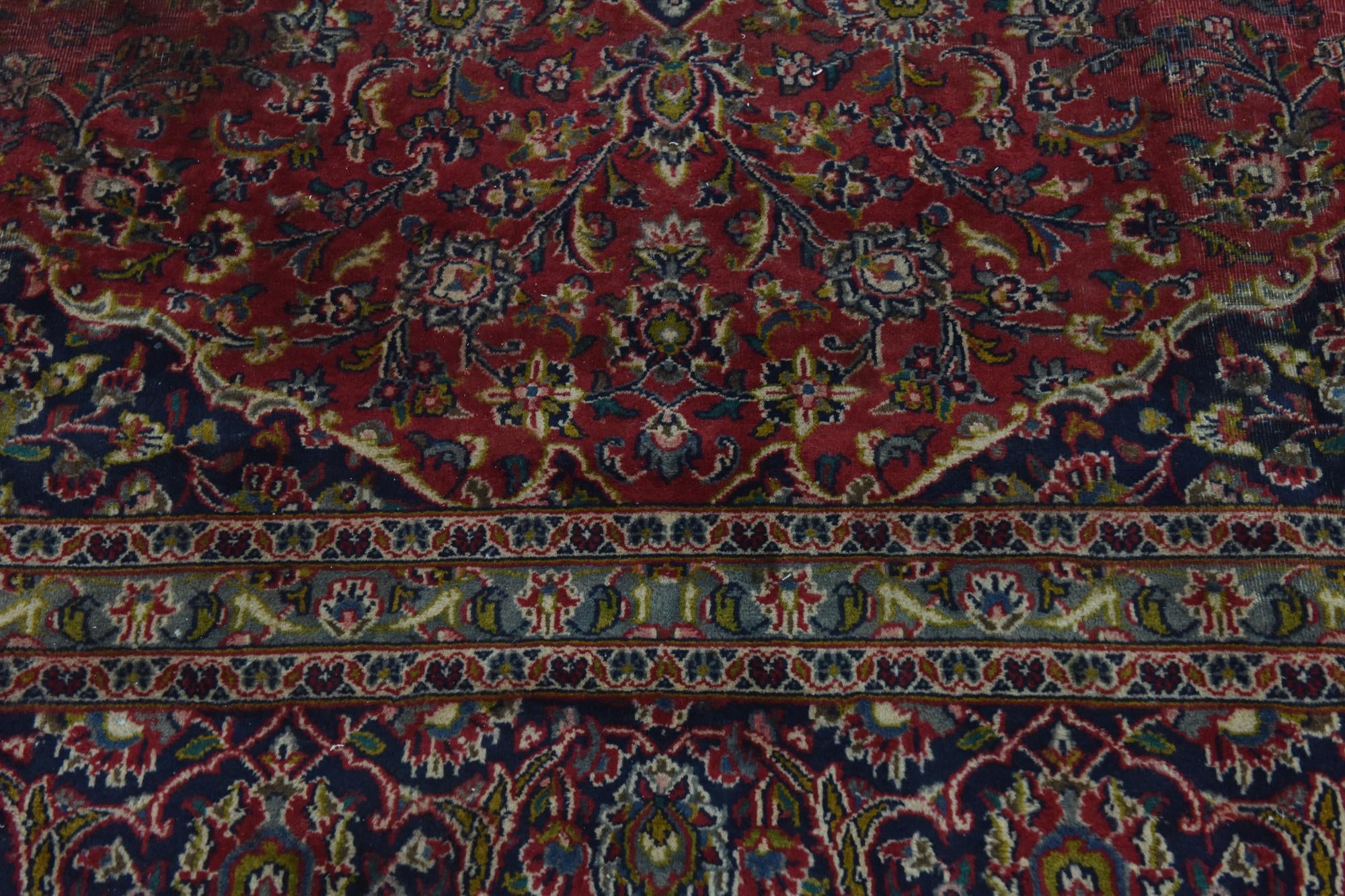 9' 6 x 12' 6 Hand Knotted Mashad Persian Wool Rug