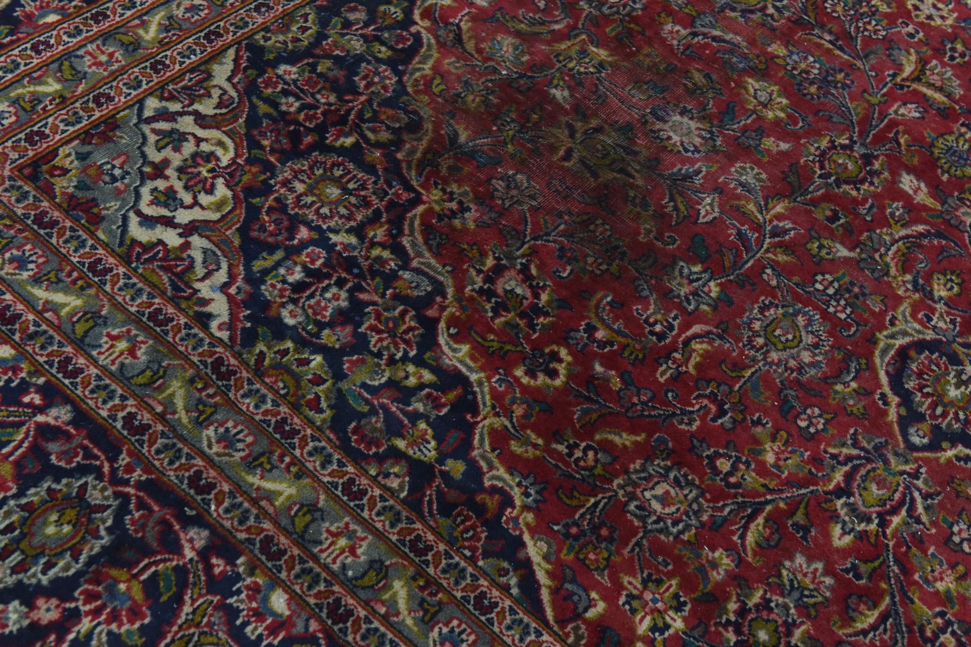9' 6 x 12' 6 Hand Knotted Mashad Persian Wool Rug