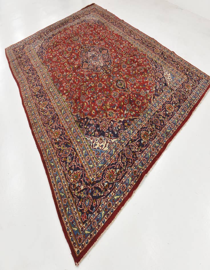 Detail image of 9' 10 x 12' 8 Hand Knotted Mashad Persian Wool Rug