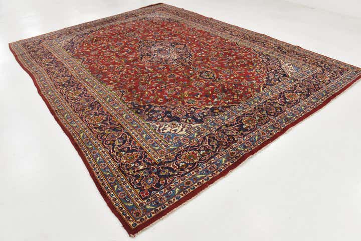 9' 10 x 12' 8 Hand Knotted Mashad Persian Wool Rug