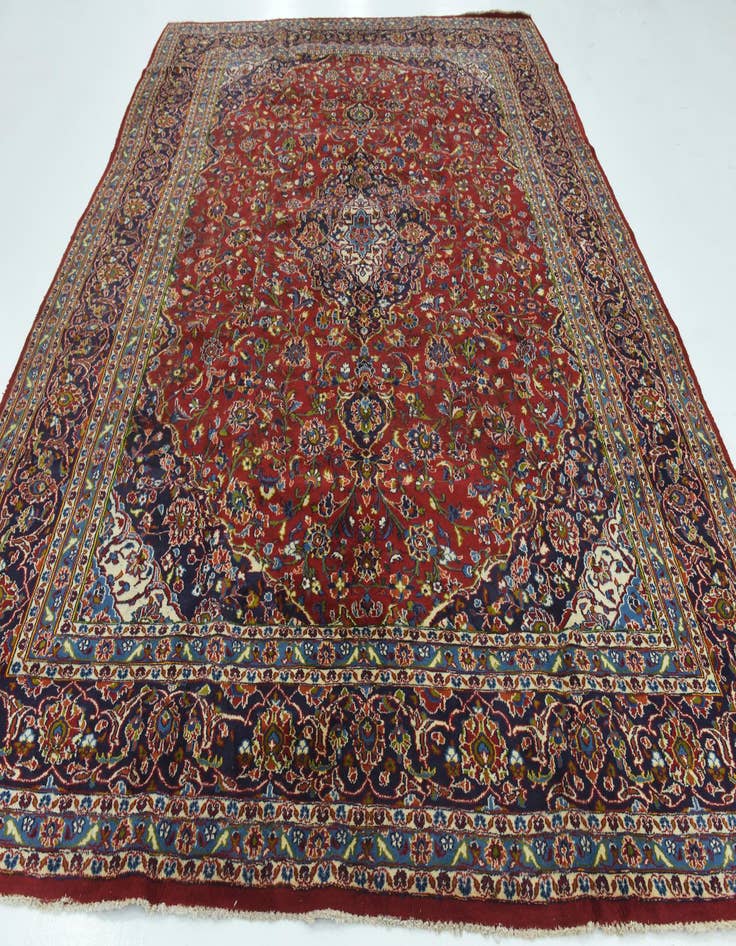 Detail image of 9' 10 x 12' 8 Hand Knotted Mashad Persian Wool Rug